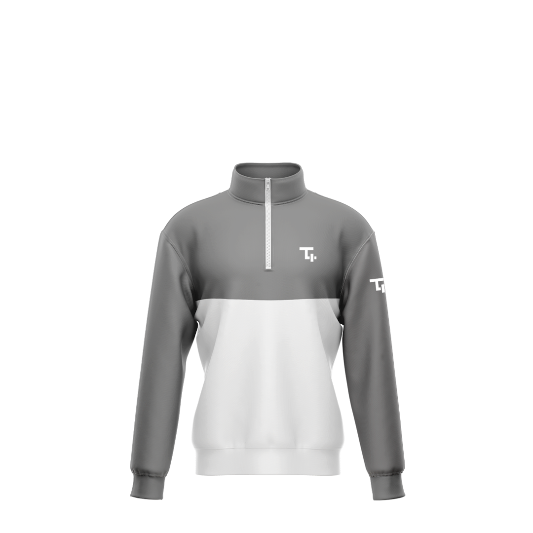 1/4 zip (Grey/ White)