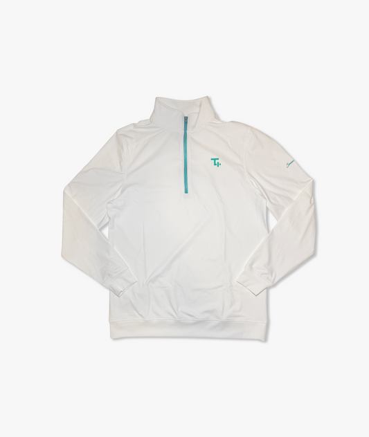 Season 3 White/ Turquoise 1/4 zip