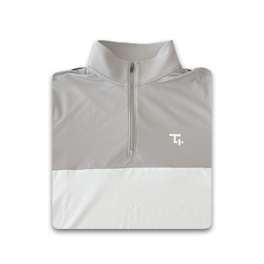 1/4 zip (Grey/ White)